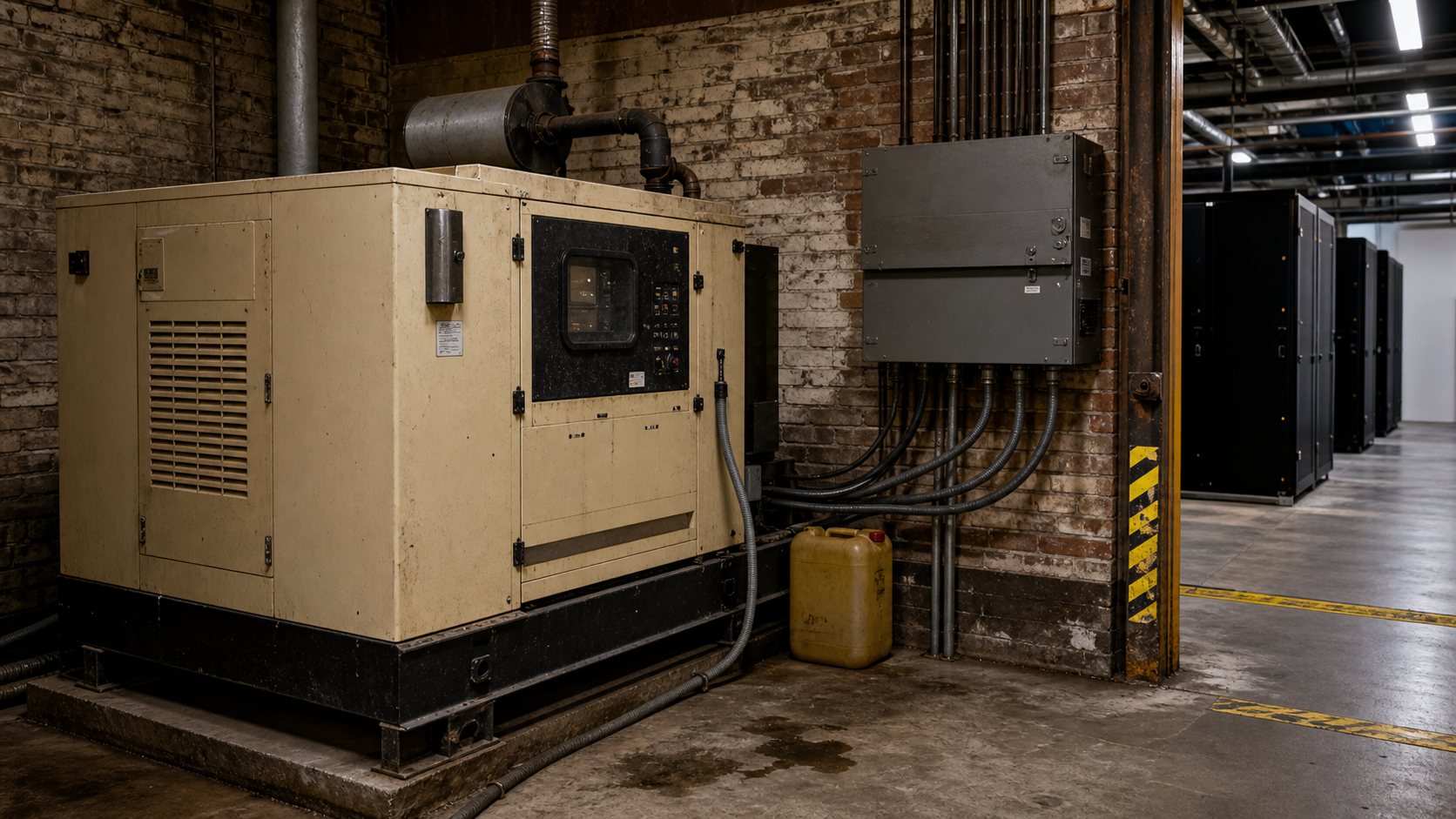 Diesel generator and power equipment in the facility utility area